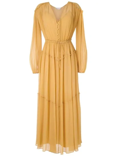 Nk Flow Vic Silk Dress In Yellow