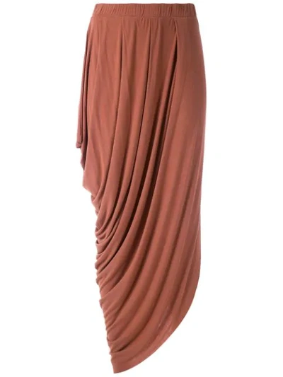 Uma Raquel Davidowicz Maldivas Draped Midi Skirt In 棕色