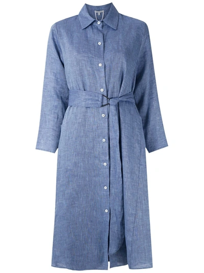 Alcaçuz Belted Maria Shirt Dress In Blue