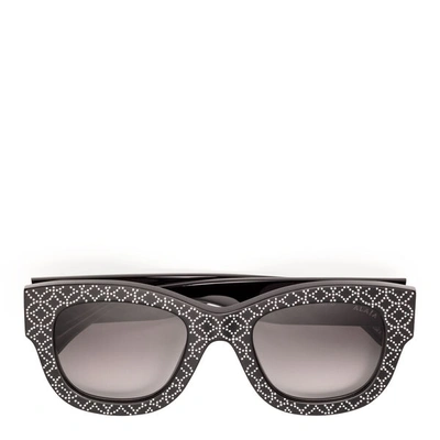 Alaïa Black Square Stud Sunglasses