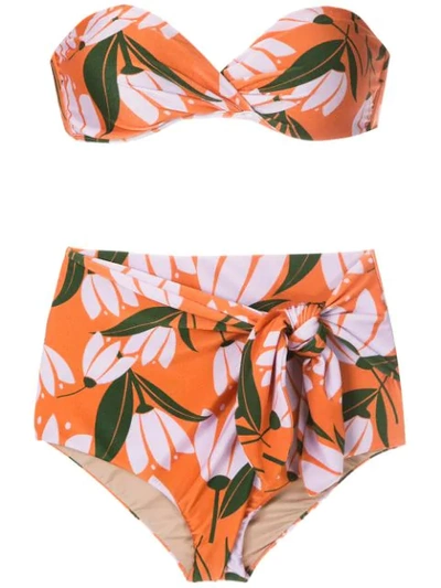 Adriana Degreas Printed Hot Pants Bikini Set In Multicolour