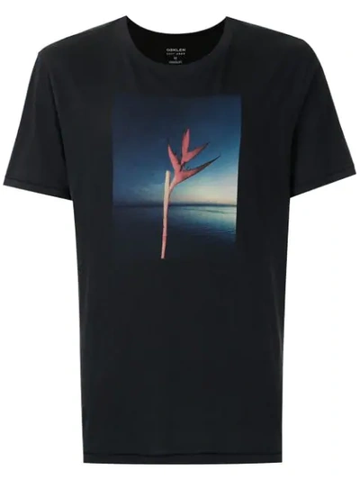 Osklen Soft Used Strelitzia Print T-shirt In Black