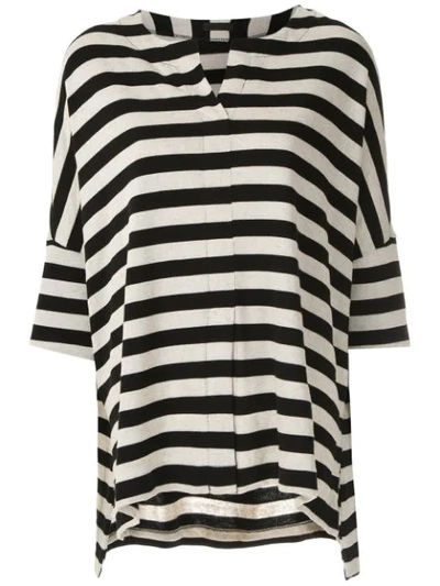 Osklen Narrow Rustic Stripe Blouse In Black