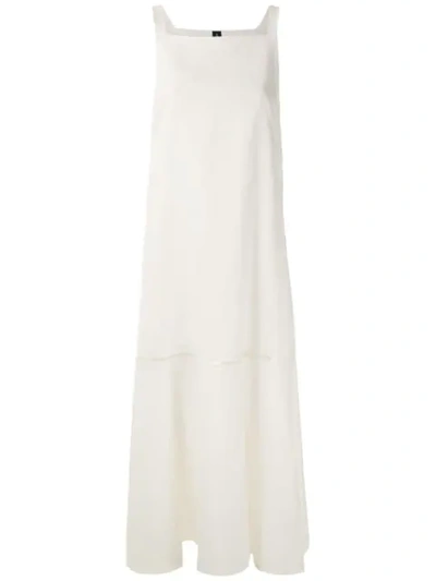 Osklen Palm Embroidered Maxi Dress In White