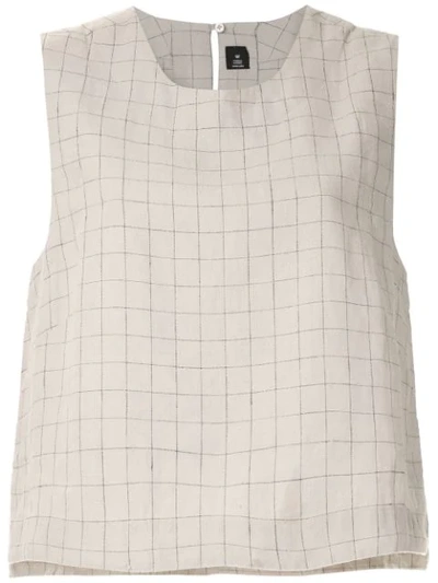 Osklen Sand Grid Linen Tank In Grey