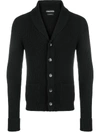 Tom Ford Ribbed Cashmere Cardigan In Black