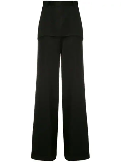 Reinaldo Lourenço Layered Wide Leg Trousers In Black