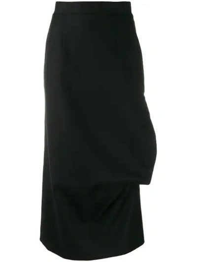 Materiel Side Slit Detail Pencil Skirt In Black