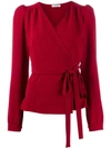 P.a.r.o.s.h Wrap V-neck Blouse In Red