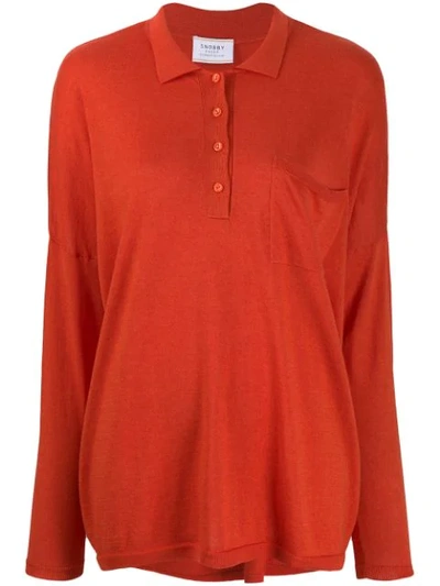 Snobby Sheep Long Sleeved Knitted Top In Orange