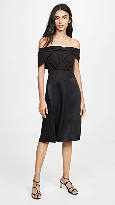 3.1 Phillip Lim / フィリップ リム Asymmetric Drape-sleeve Cocktail Dress In Black