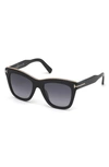 Tom Ford Julie 52mm Sunglasses In Black/ Dark Havana/ Brown