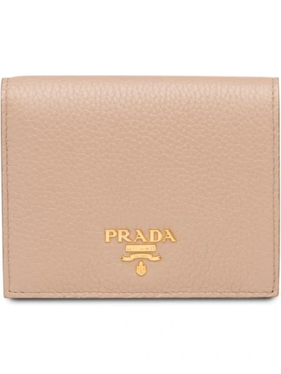 Prada Logo Wallet In Neutrals