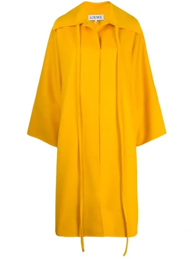 Loewe Oversized Wool Cashmere Coat In Yellow