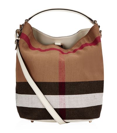 burberry canvas check medium ashby hobo