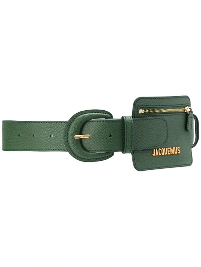 Jacquemus Logo Waist Belt In Dark Green