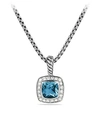 David Yurman Women's Albion Petite Pendant Necklace With Gemstone & Diamonds In Hampton Blue Topaz
