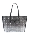 Mcm Medium Gradations Visetos Shopper Tote Bag In Black/silver