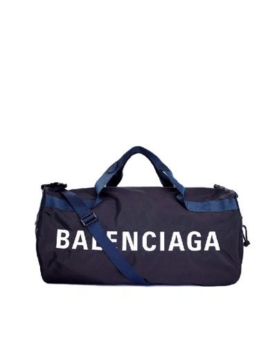 Balenciaga Black & Navy Wheel Gym Bag