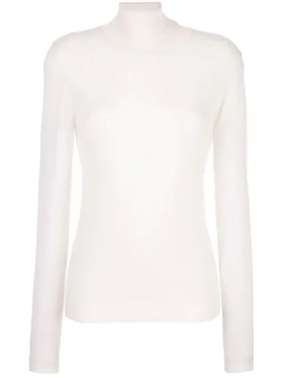 Adam Lippes Roll Neck Sweater In White