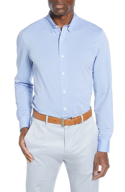 Rhone Stretch Nylon Button-up Shirt In French Blue Wave