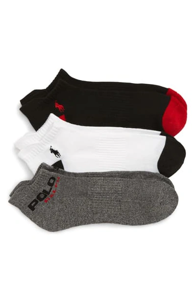 Polo Ralph Lauren Low-cut Socks - Pack Of 3 In Black Marled