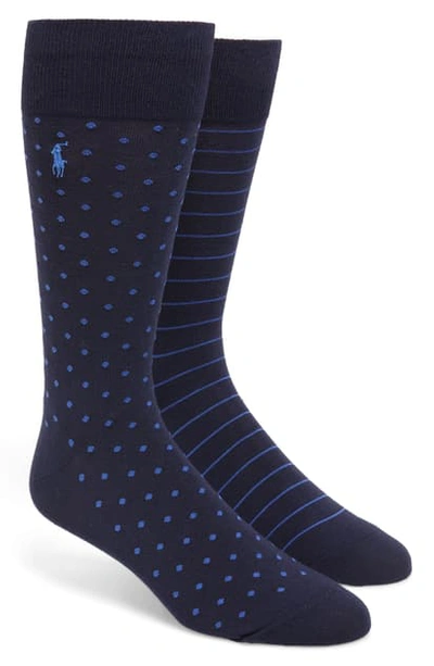 Polo Ralph Lauren Patterned Socks - Pack Of 2 In Navy