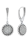 Lagos Sterling Silver Caviar Spark Diamond Drop Earrings In White/silver