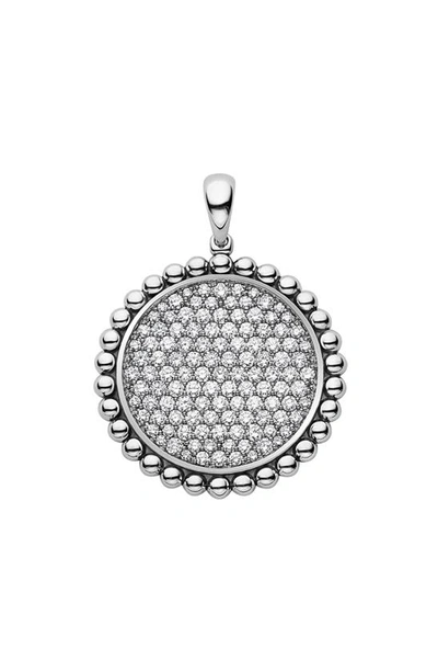 Lagos Sterling Silver Caviar Spark Diamond Pendant