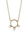 Zoë Chicco Women's 14k Yellow Gold & Diamond Circle Pendant Necklace In White/gold
