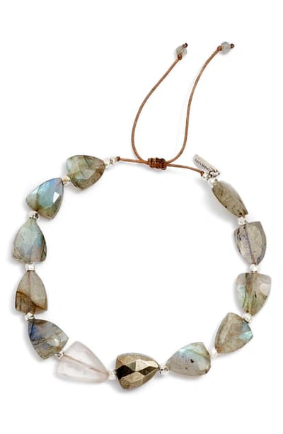 Chan Luu Stone Mix Adjustable Bracelet In Sterling Silver In Labradorite Mix