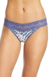 Natori Bliss Perfection Thong In Blue Haze Tie Dye Print