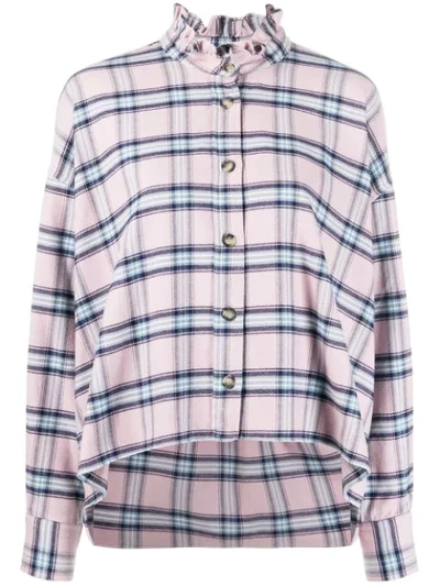 Isabel Marant Étoile Ilaria Ruffled Checked Cotton Shirt In Pink