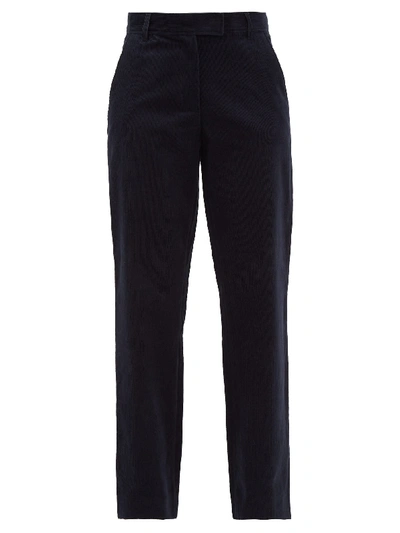 Apc Albane Cotton-blend Corduroy Trousers In Navy