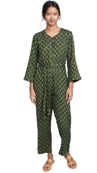 Ace & Jig Jacob Geometric-jacquard Jumpsuit In Fern