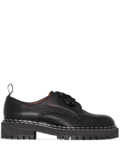 Proenza Schouler Raised-sole Grained-leather Derby Shoes In Black
