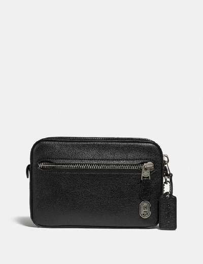 Coach Metropolitan Soft Belt Bag With Patch In Black/light Antique Nickel