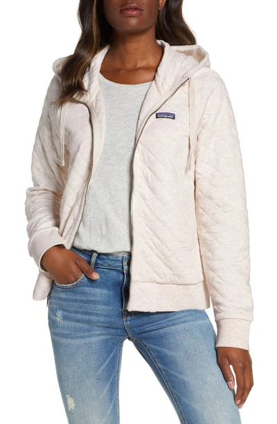 Patagonia Organic Cotton Blend Quilted Hoodie In Dyno White