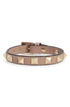 Valentino Garavani Rockstud Small Leather Bracelet In Poudre