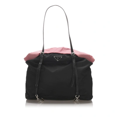 Prada Tessuto Tote Bag In Black