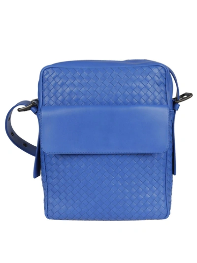 Bottega Veneta Woven Shoulder Bag In Blue