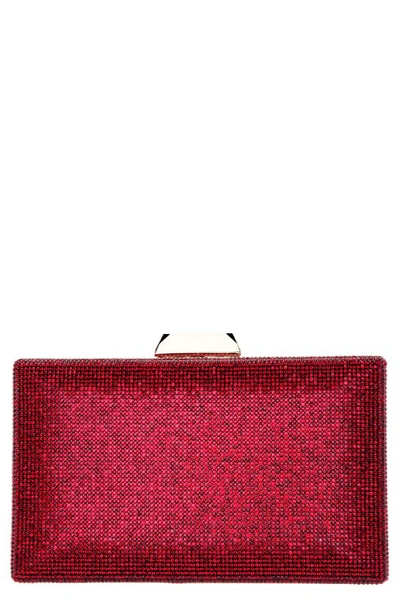 Nina Desyre Crystal Minaudiere In Siam Red