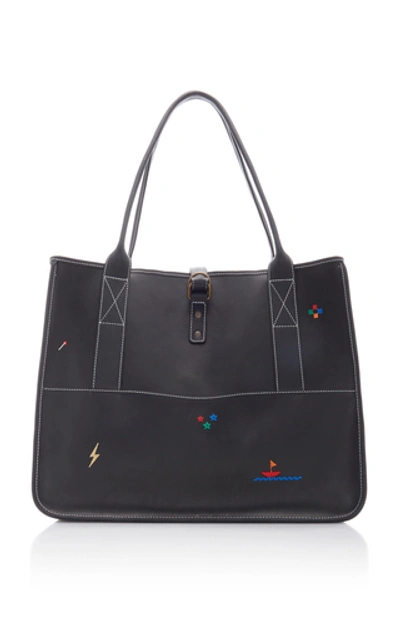 Nick Fouquet Bungalow Embroidered Leather Tote In Black