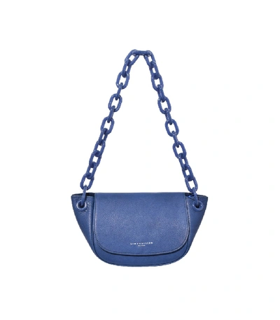 Simon Miller Bend Leather Shoulder Bag In Blue