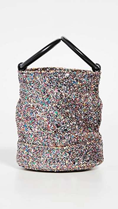 Simon Miller Bonsai 15 Small Glitter Link Strap Bucket Bag In Glitter Multi