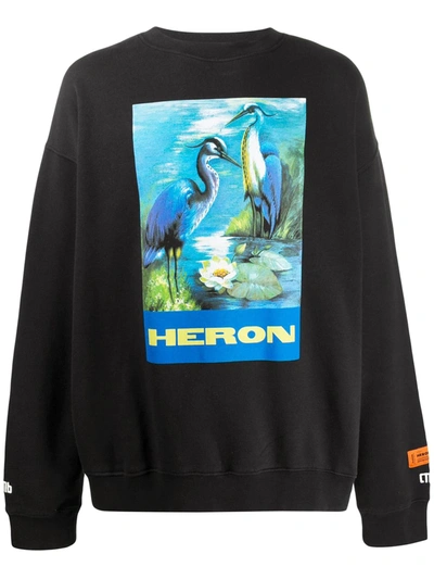 Heron Preston Graphic Print Sweatshirt In Nero