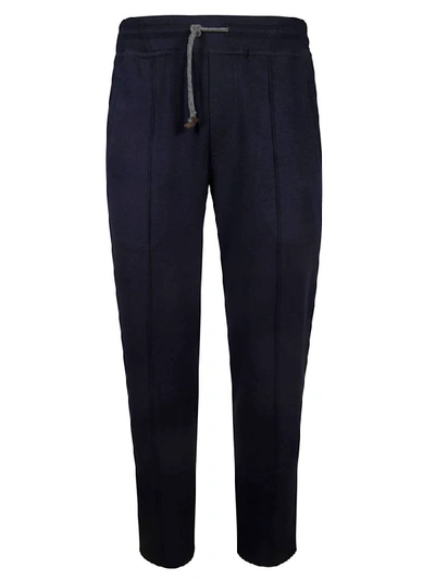Brunello Cucinelli Classic Drawstring Trousers In Blue