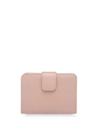 Prada Saffiano Leather Bifold Wallet In Pink