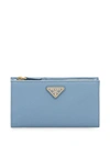 Prada Long Saffiano Wallet In Blue