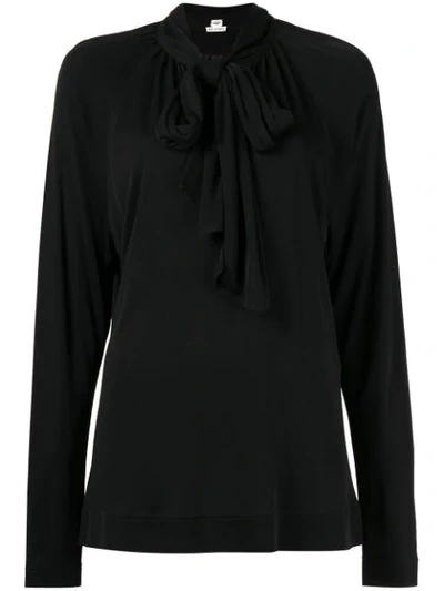 Pre-owned Hermes  Pussy Bow Blouse In Black